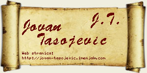 Jovan Tasojević vizit kartica